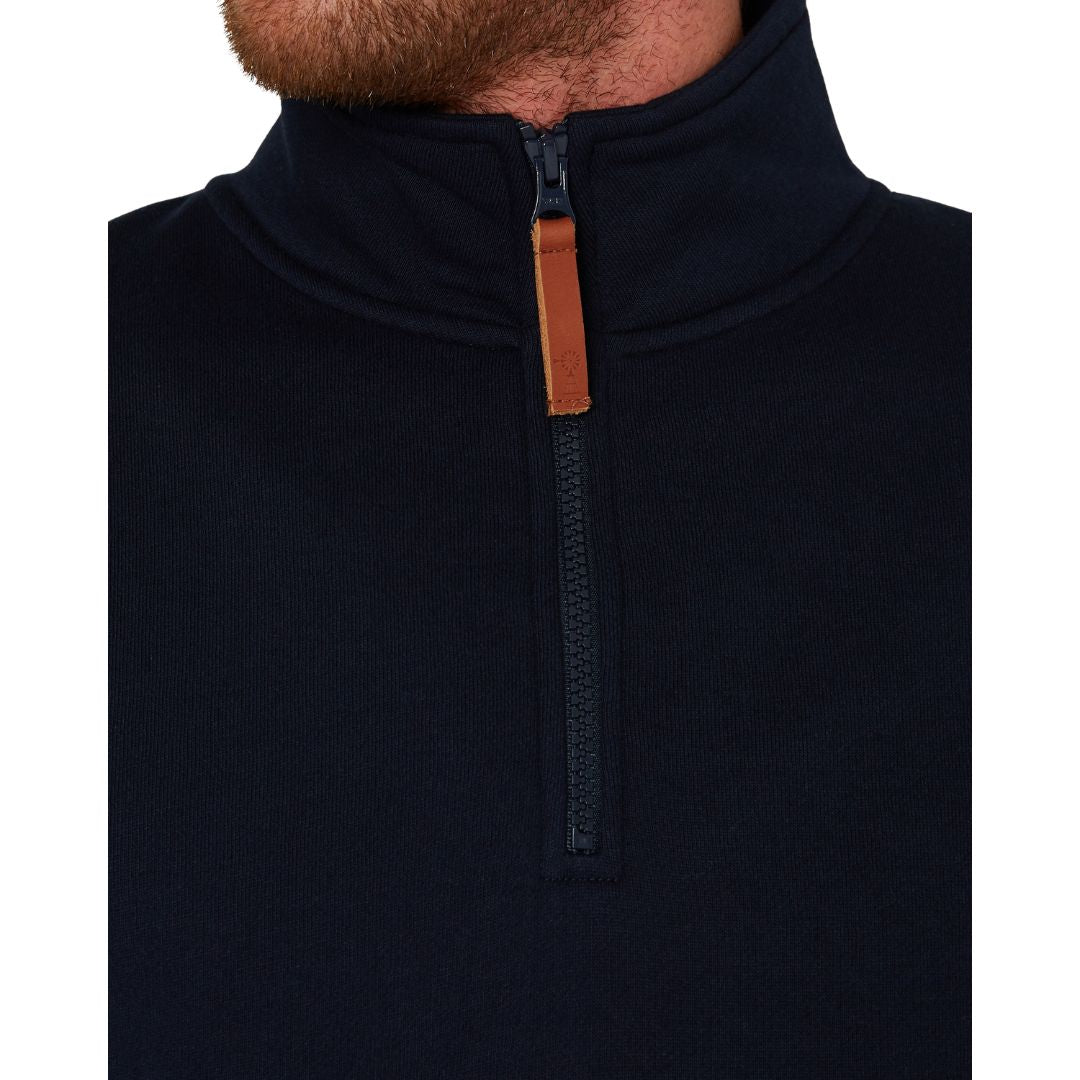 PILBARA MENS FRENCH NAVY CLASSIC 1/4 ZIP JUMPER