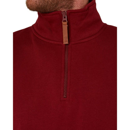 PILBARA MENS MERLOT CLASSIC 1/4 ZIP JUMPER