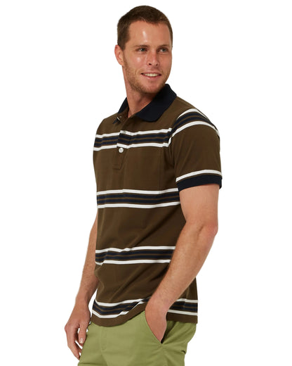 PILBARA MENS STRIPED POCKET POLO