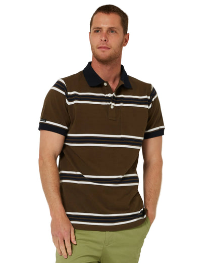 PILBARA MENS STRIPED POCKET POLO