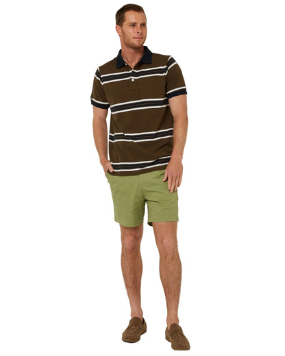PILBARA MENS STRIPED POCKET POLO