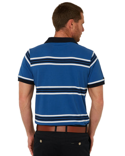 PILBARA MENS STRIPED POCKET POLO