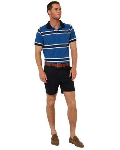 PILBARA MENS STRIPED POCKET POLO