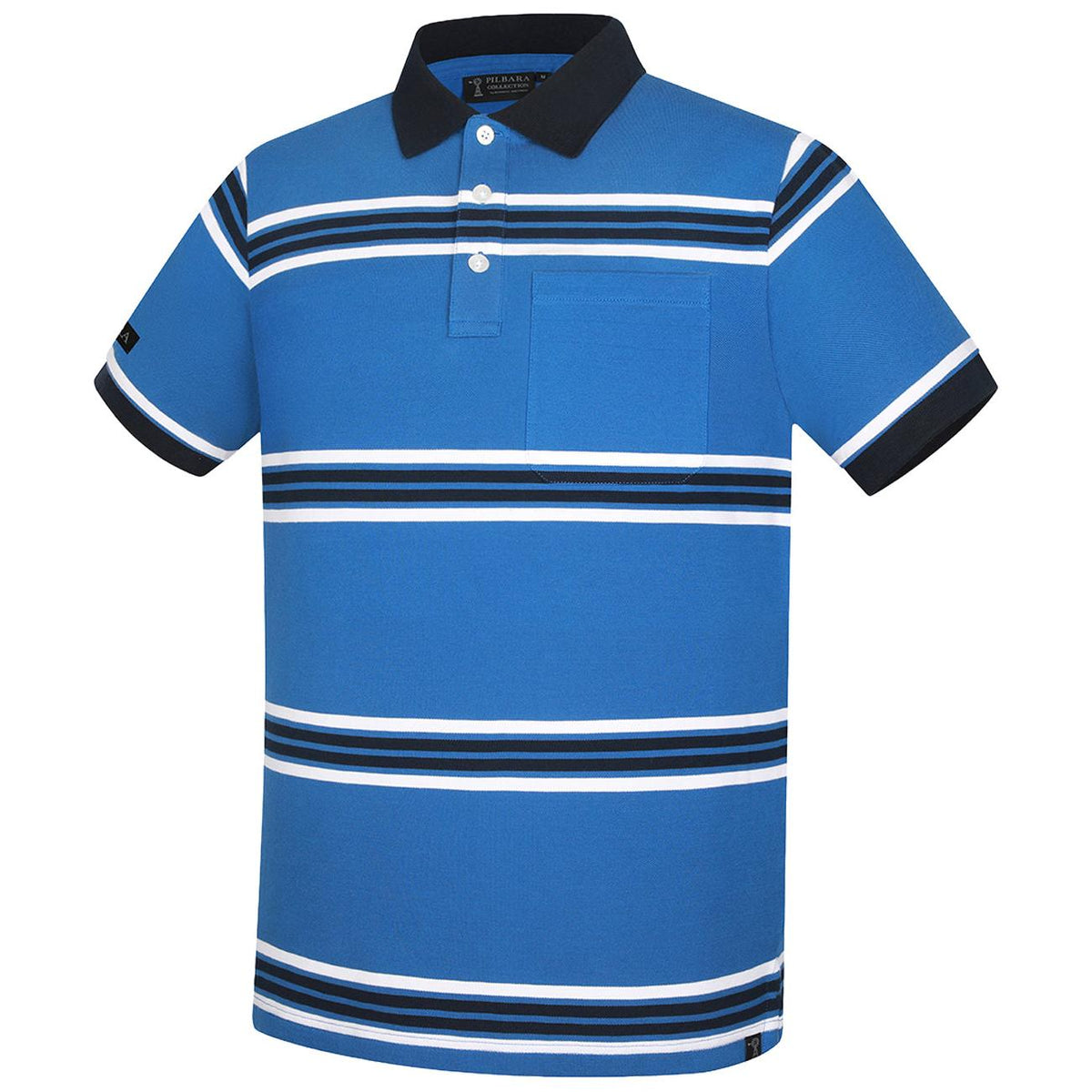 PILBARA MENS STRIPED POCKET POLO-Ranges Country