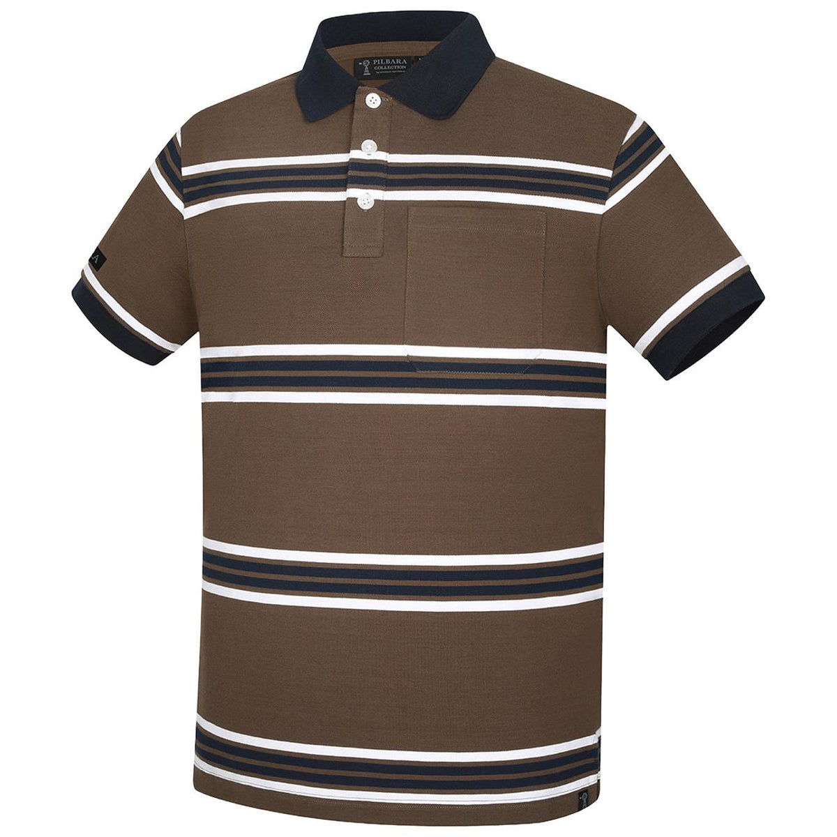 PILBARA MENS STRIPED POCKET POLO-Ranges Country