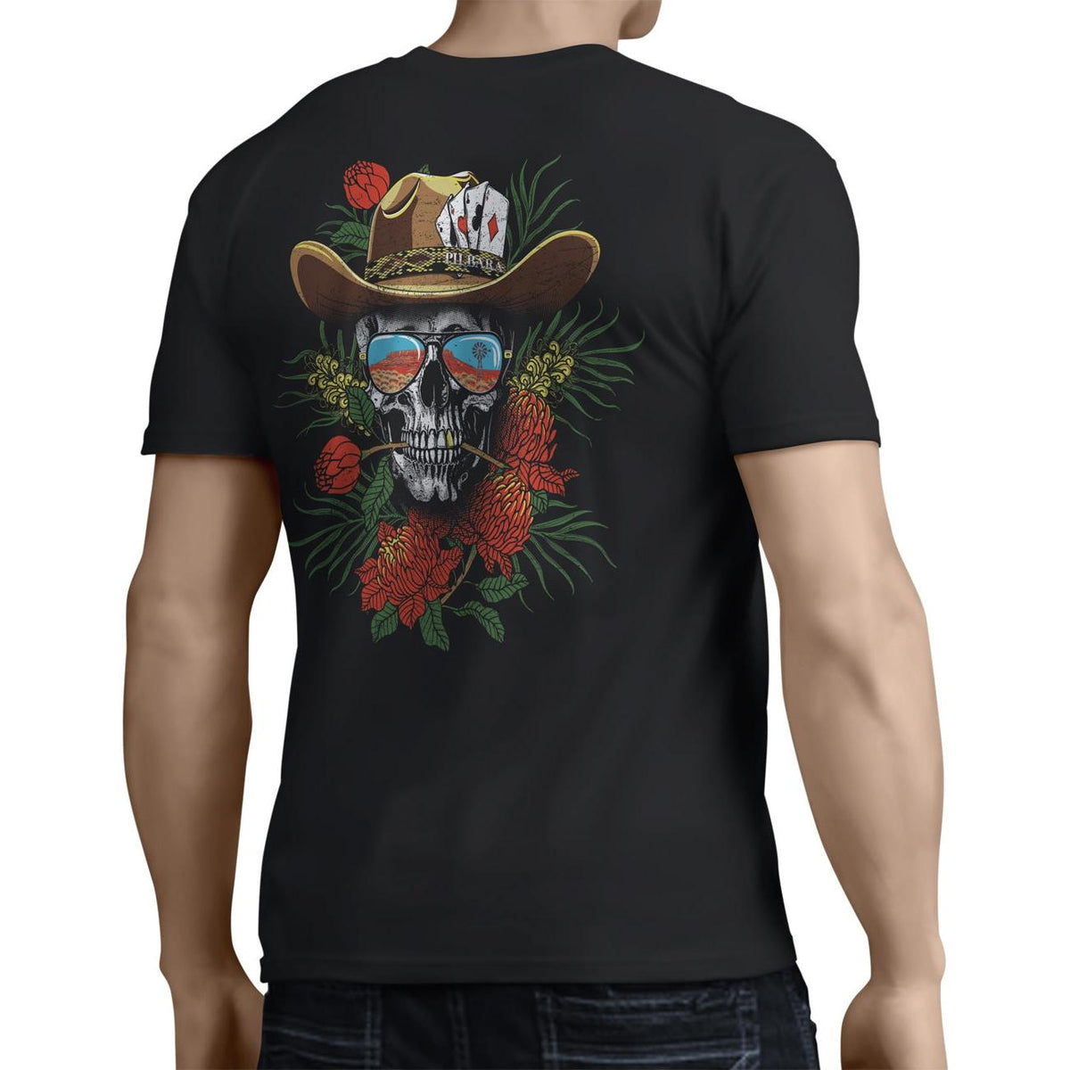 PILBARA MENS WARATAH SKULL TEE-Ranges Country