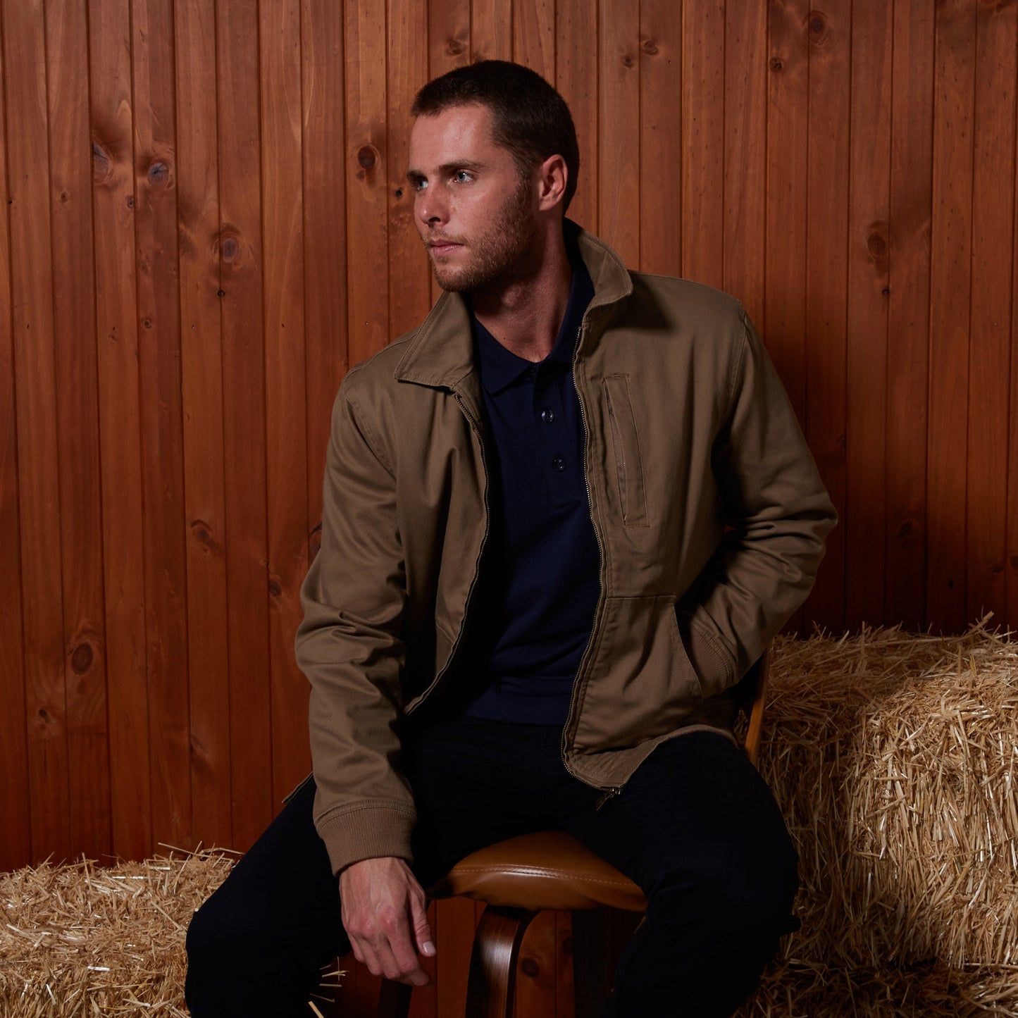 PILBARA MENS WHISKY SHERPA BOMBER JACKET