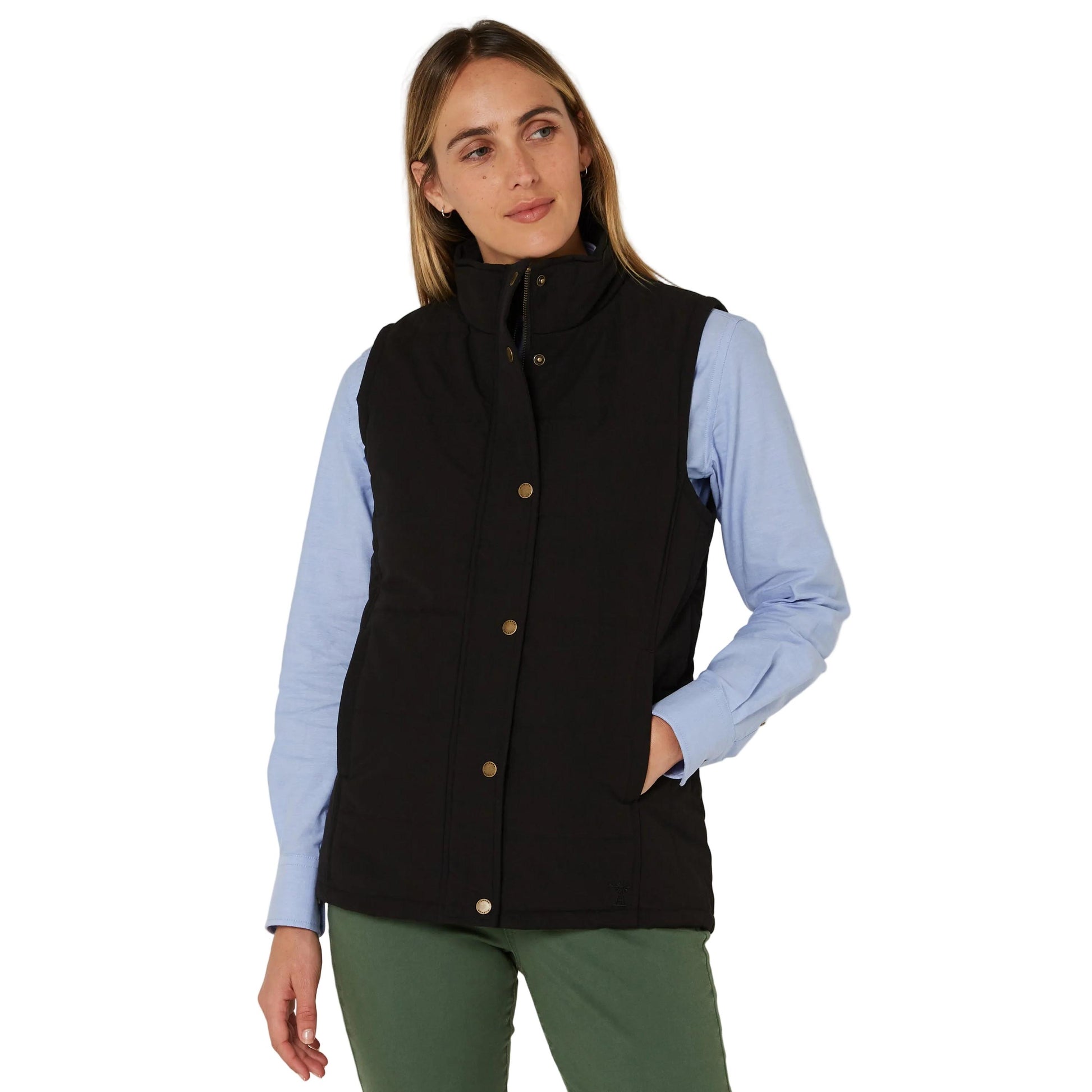 PILBARA WOMENS BLACK PADDED VEST-Ranges Country