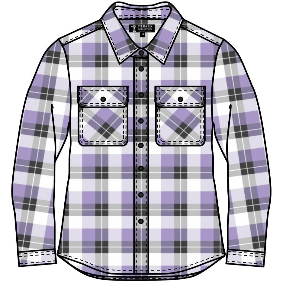 PILBARA WOMENS FLANNELETTE FULL BUTTON SHIRT-Ranges Country