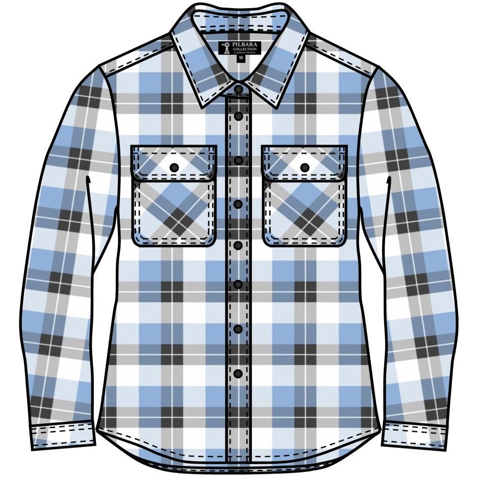 PILBARA WOMENS FLANNELETTE FULL BUTTON SHIRT-Ranges Country