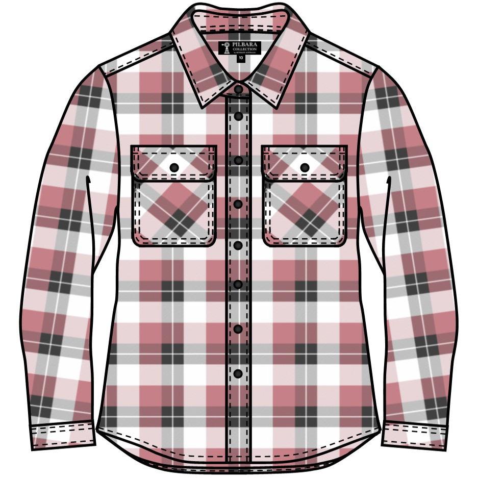 PILBARA WOMENS FLANNELETTE FULL BUTTON SHIRT-Ranges Country