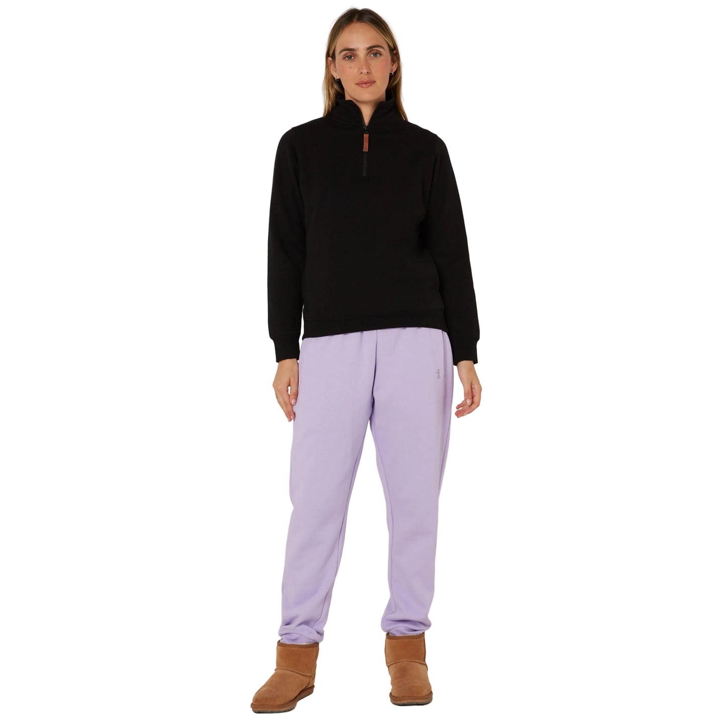 PILBARA WOMENS FRENCH NAVY CLASSIC 1/4 ZIP JUMPER