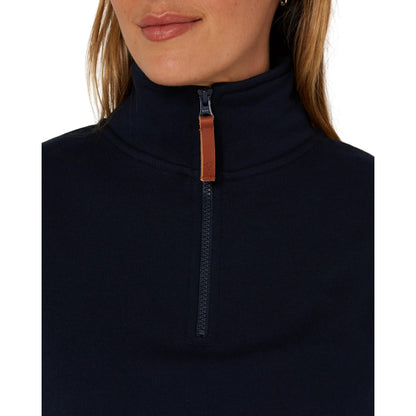 PILBARA WOMENS FRENCH NAVY CLASSIC 1/4 ZIP JUMPER