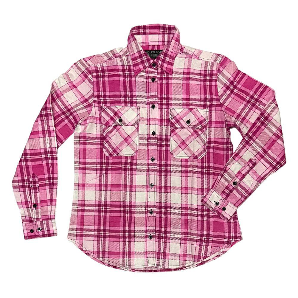 PILBARA WOMENS FULL BUTTON FLANNELETTE SHIRT-Ranges Country