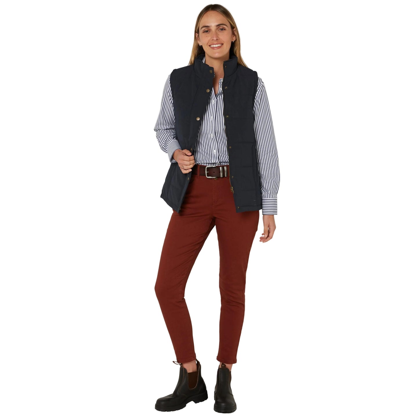 PILBARA WOMENS INK NAVY PADDED VEST