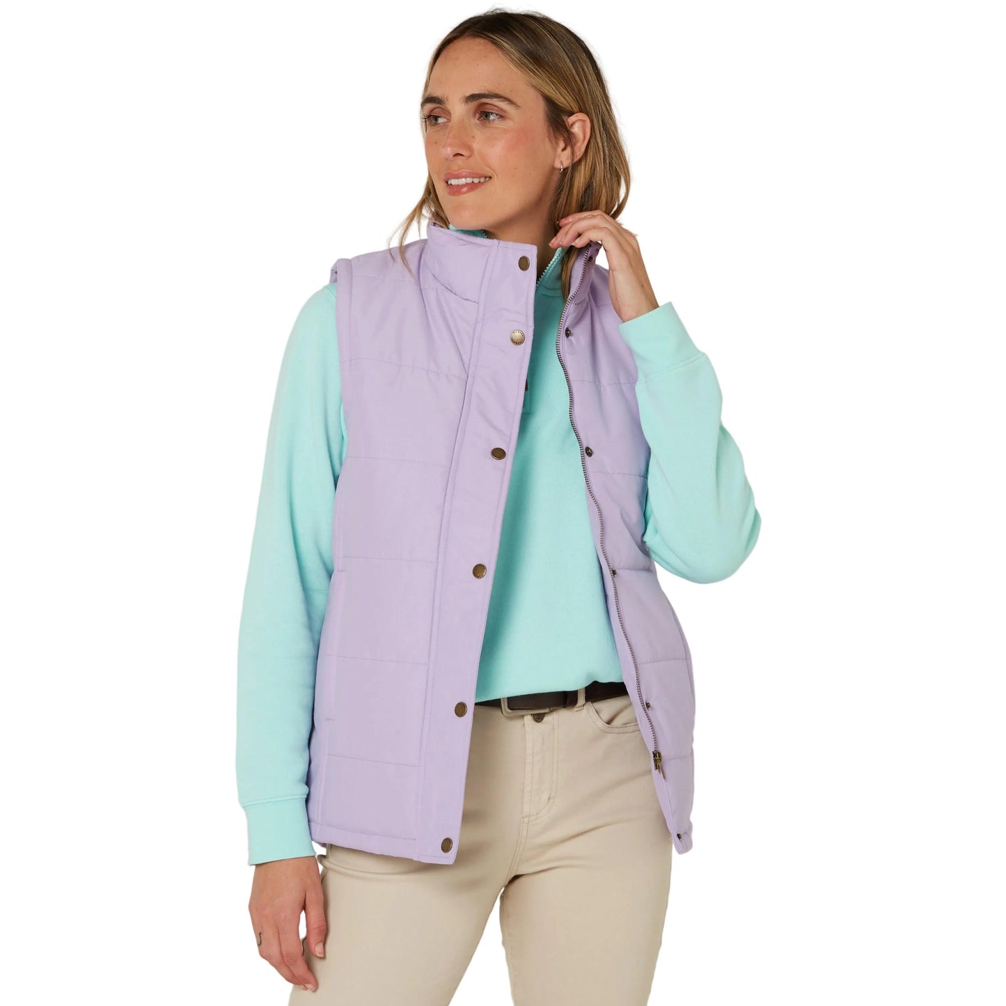 PILBARA WOMENS PURPLE ROSE PADDED VEST