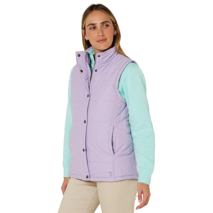 PILBARA WOMENS PURPLE ROSE PADDED VEST
