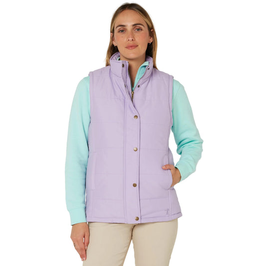 PILBARA WOMENS PURPLE ROSE PADDED VEST-Ranges Country