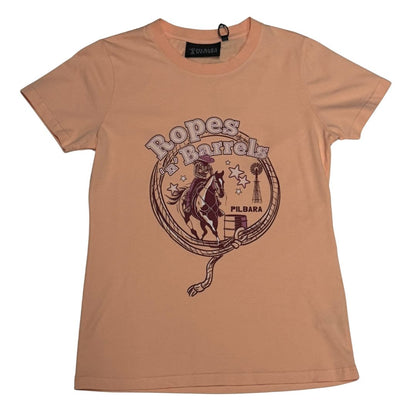 PILBARA WOMENS ROPES N BARRELS TEE-Ranges Country