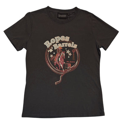 PILBARA WOMENS ROPES N BARRELS TEE-Ranges Country
