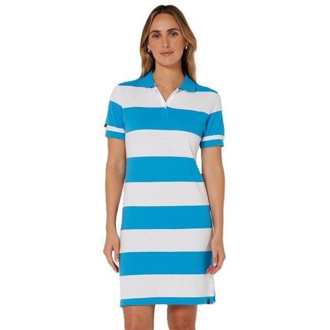 PILBARA WOMENS STRIPED POLO DRESS