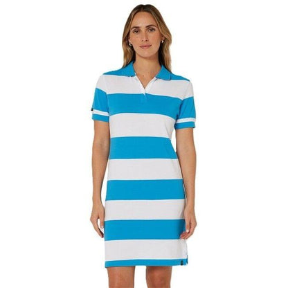 PILBARA WOMENS STRIPED POLO DRESS