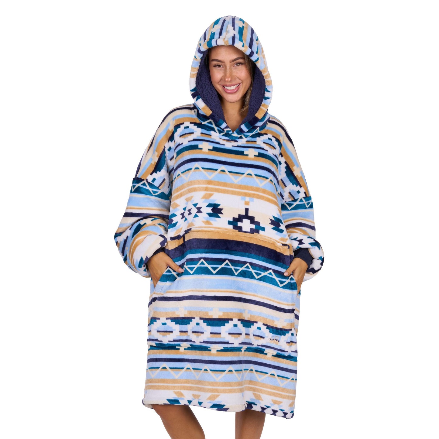 PURE WESTERN ADULTS AZTEC SNUGGLE HOODY