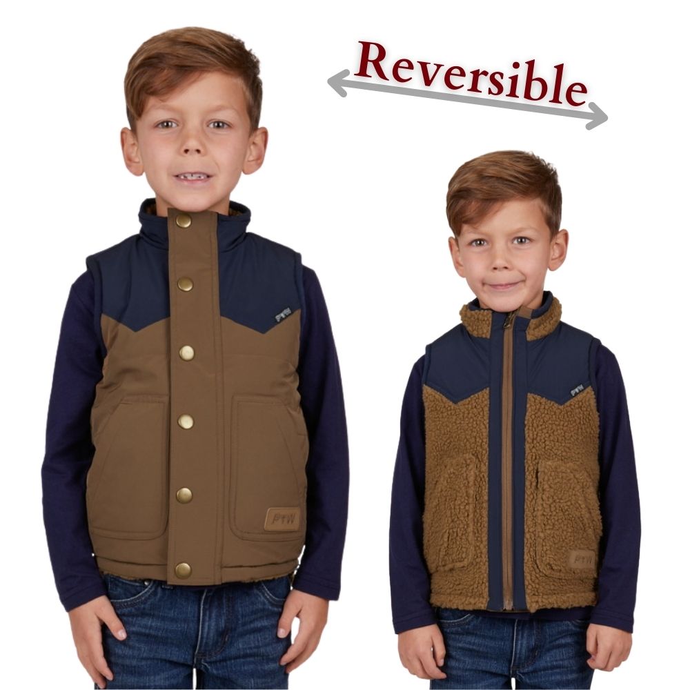 PURE WESTERN BOYS MARTIN REVERSIBLE VEST-Ranges Country