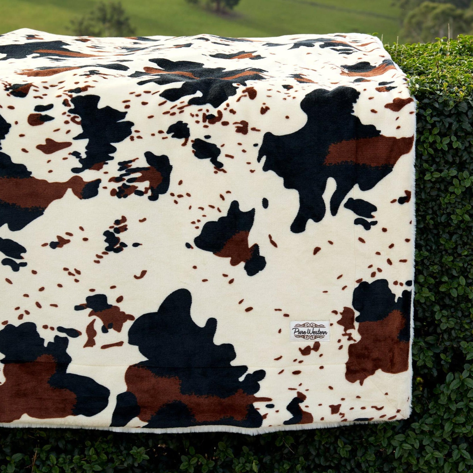 PURE WESTERN COW PRINT SNUGGLE BLANKET-Ranges Country