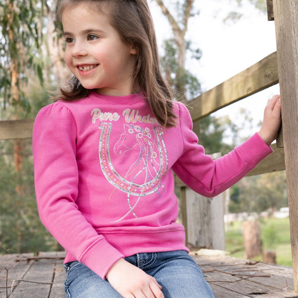 PURE WESTERN GIRLS LAVINA CREW JUMPER-Ranges Country