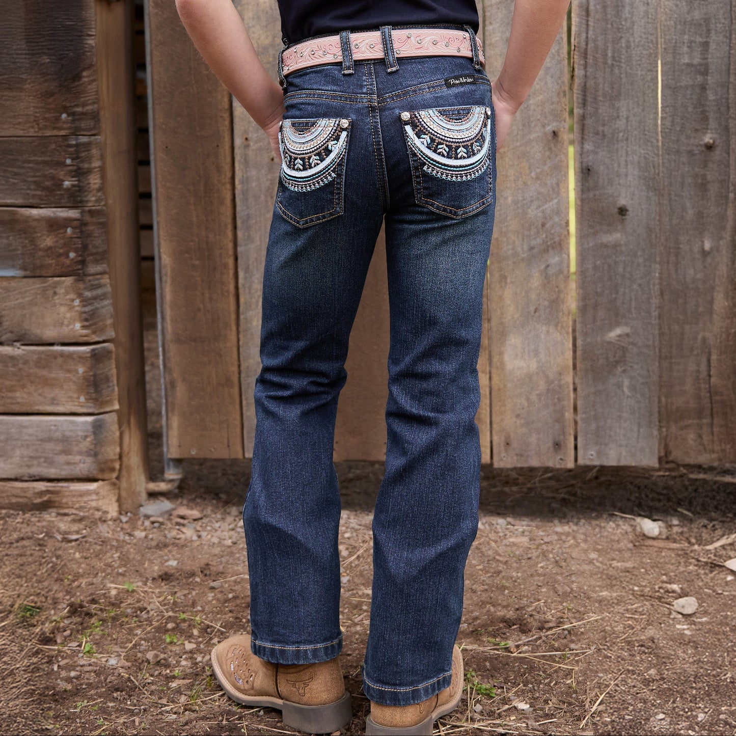 PURE WESTERN GIRLS PAT BOOT CUT JEANS