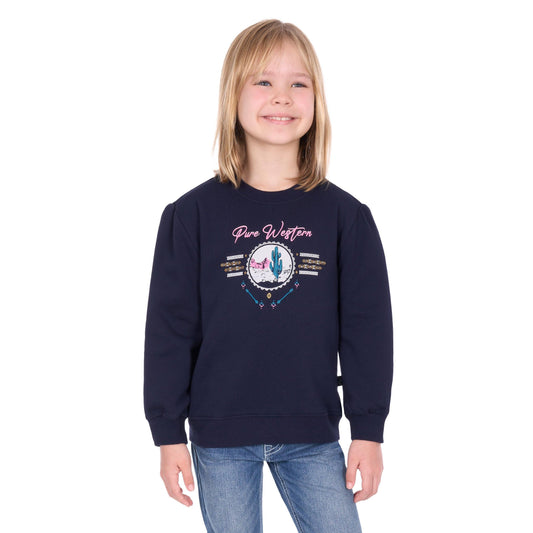 PURE WESTERN GIRLS SANDY CREW JUMPER-Ranges Country