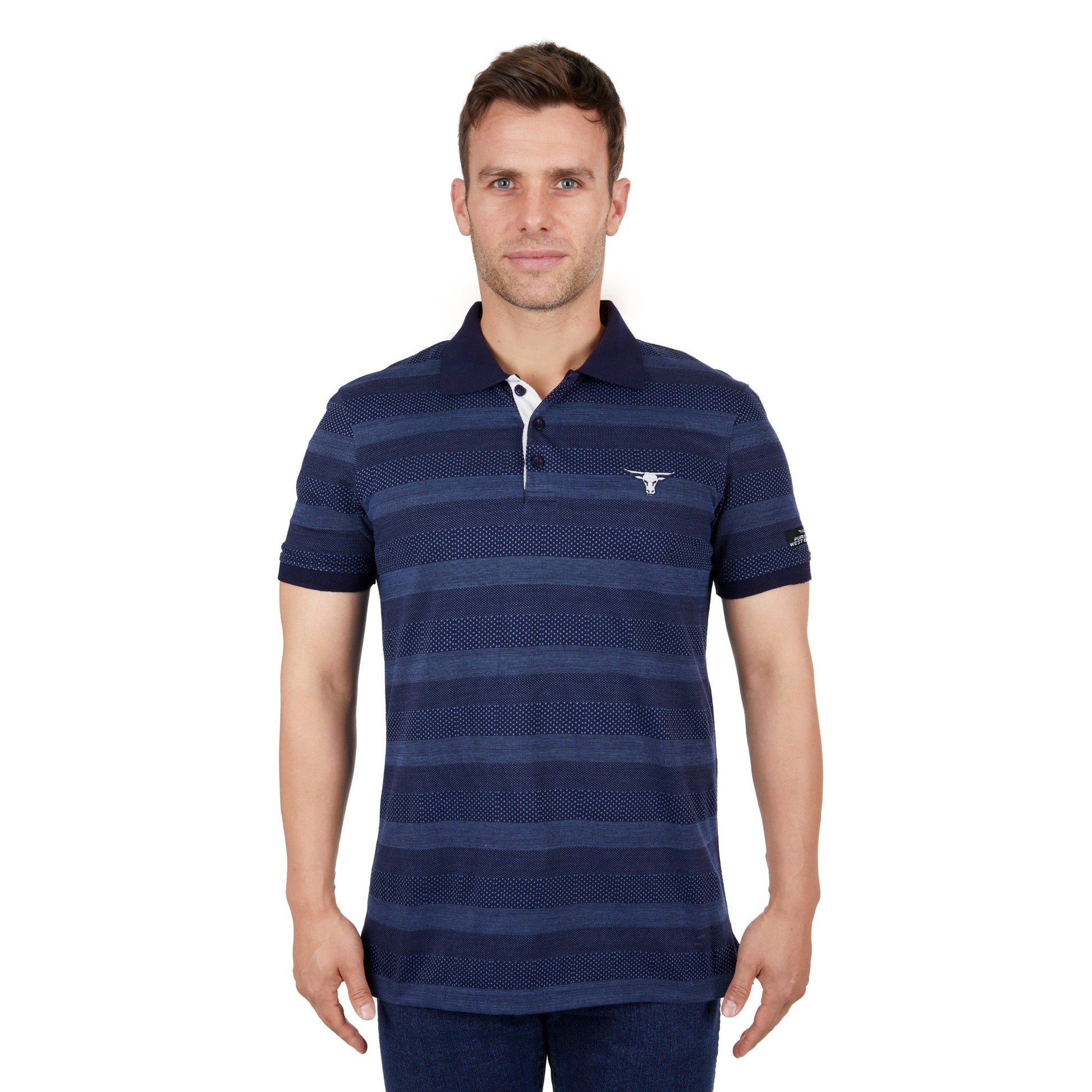 PURE WESTERN MENS CHAD POLO-Ranges Country