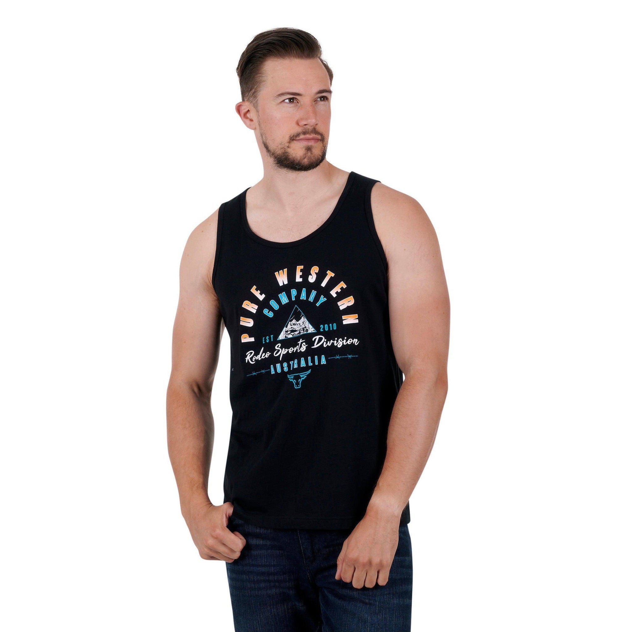 PURE WESTERN MENS CODY SINGLET-Ranges Country