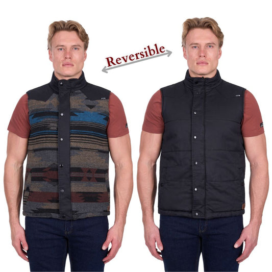 PURE WESTERN MENS TREVOR REVERSIBLE VEST-Ranges Country