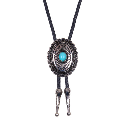 PURE WESTERN TURQUOISE STONE BOLO TIE