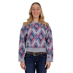 PURE WESTERN WOMENS ALEXIS CREW JUMPER-Ranges Country