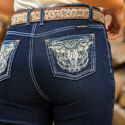 PURE WESTERN WOMENS DAPH HIGH RISE BOOTCUT JEANS-Ranges Country