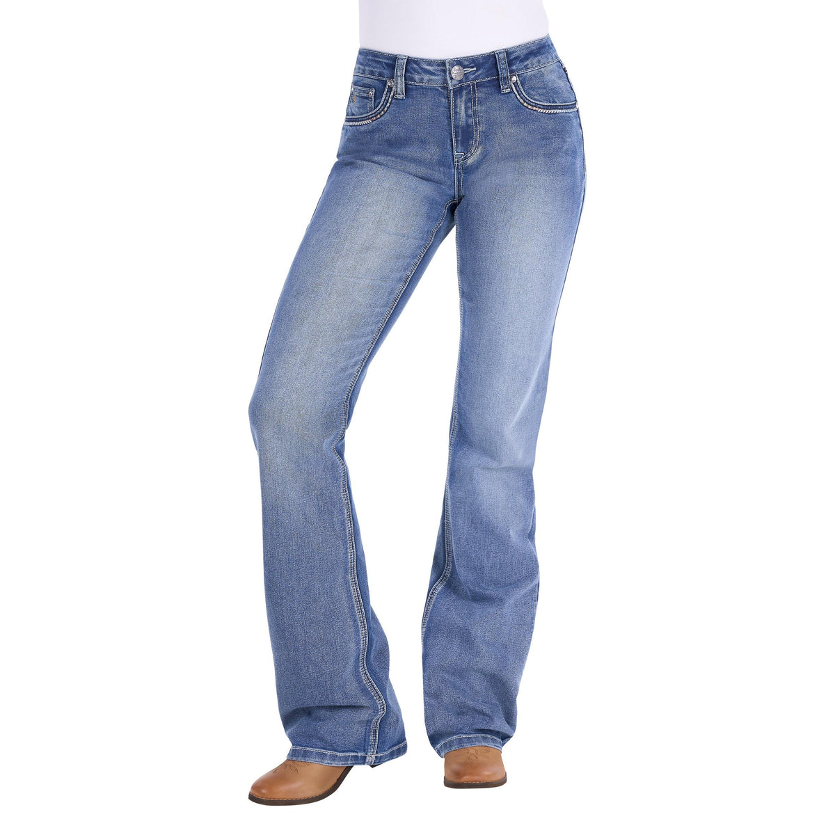 PURE WESTERN WOMENS JULIETTA RELAXED RIDER JEANS-Ranges Country