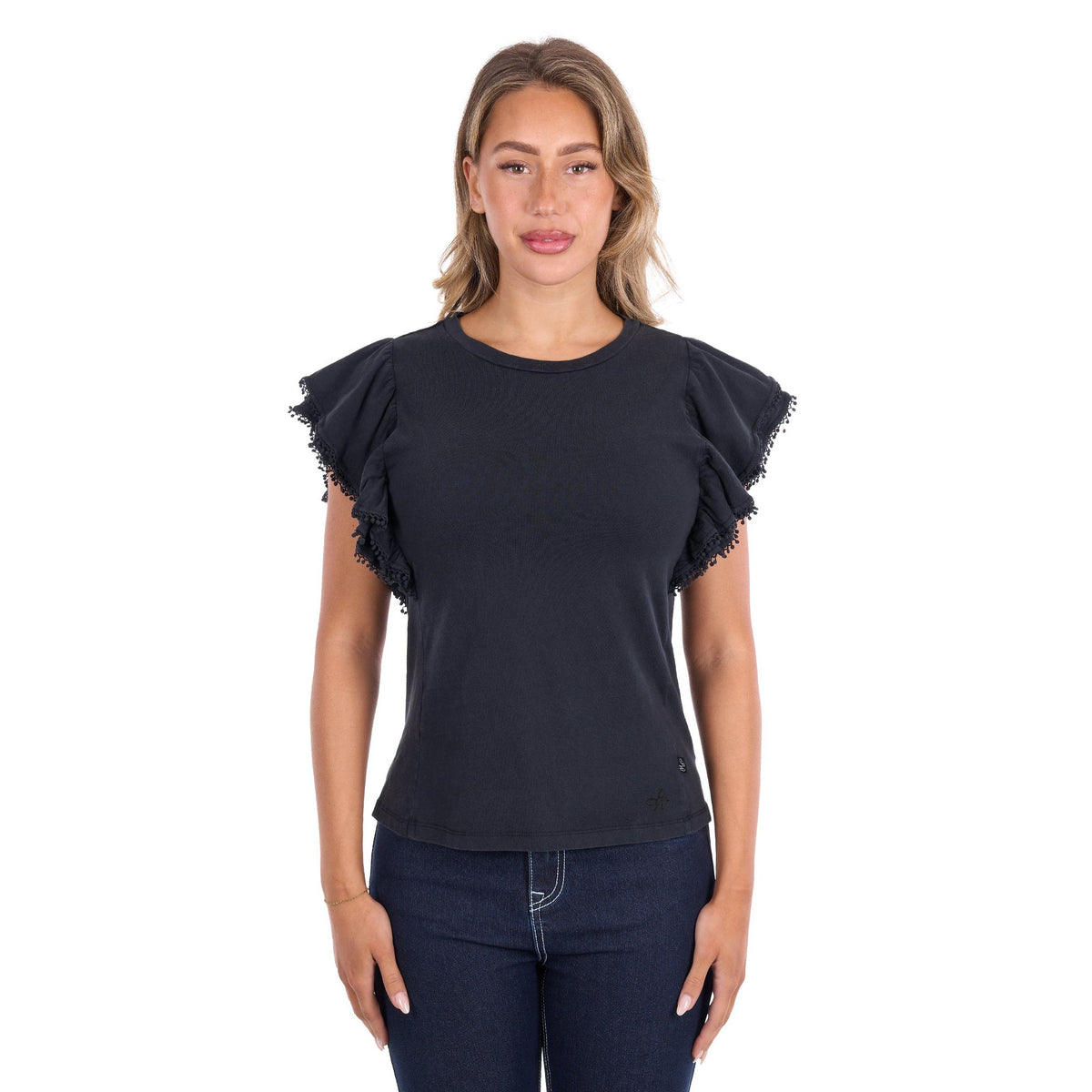 PURE WESTERN WOMENS LEAH FLUTTER TEE-Ranges Country