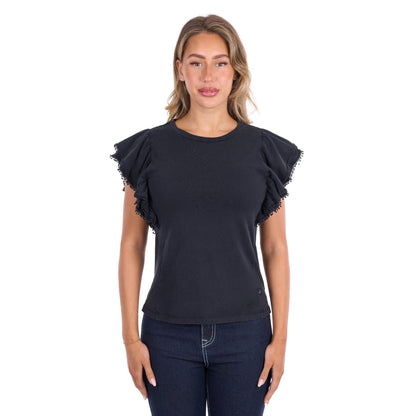 PURE WESTERN WOMENS LEAH FLUTTER TEE-Ranges Country