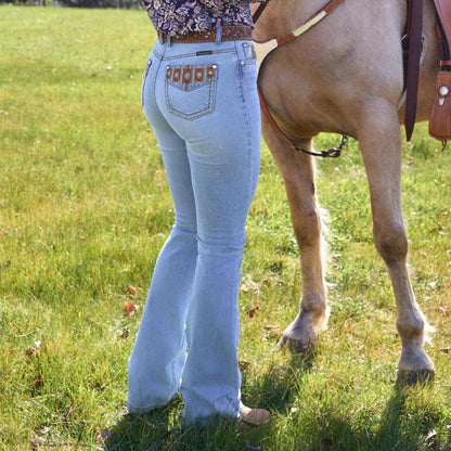 PURE WESTERN WOMENS LIZ HIGH RISE BOOTCUT JEANS 34in-Ranges Country