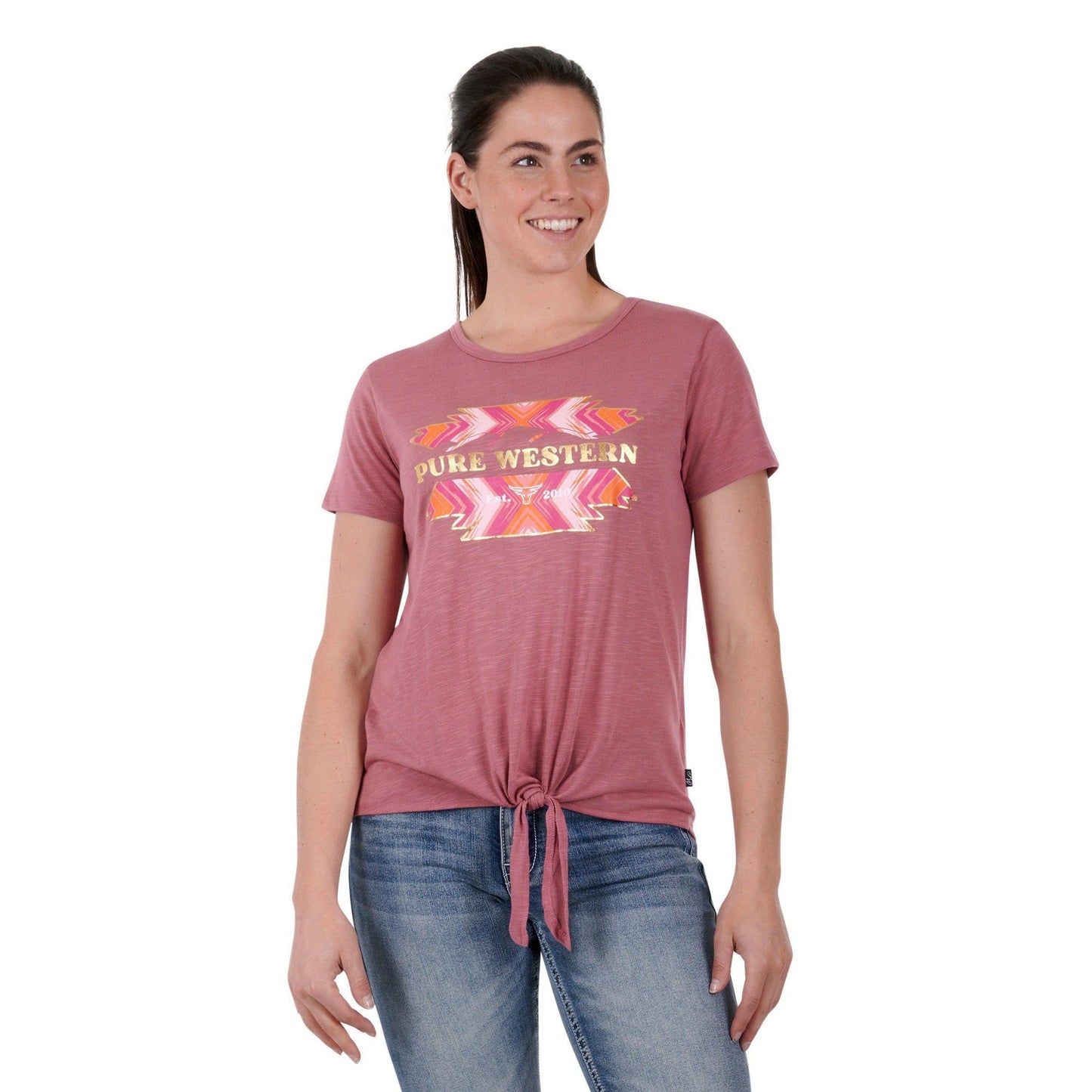 PURE WESTERN WOMENS LYLAH TEE-Ranges Country