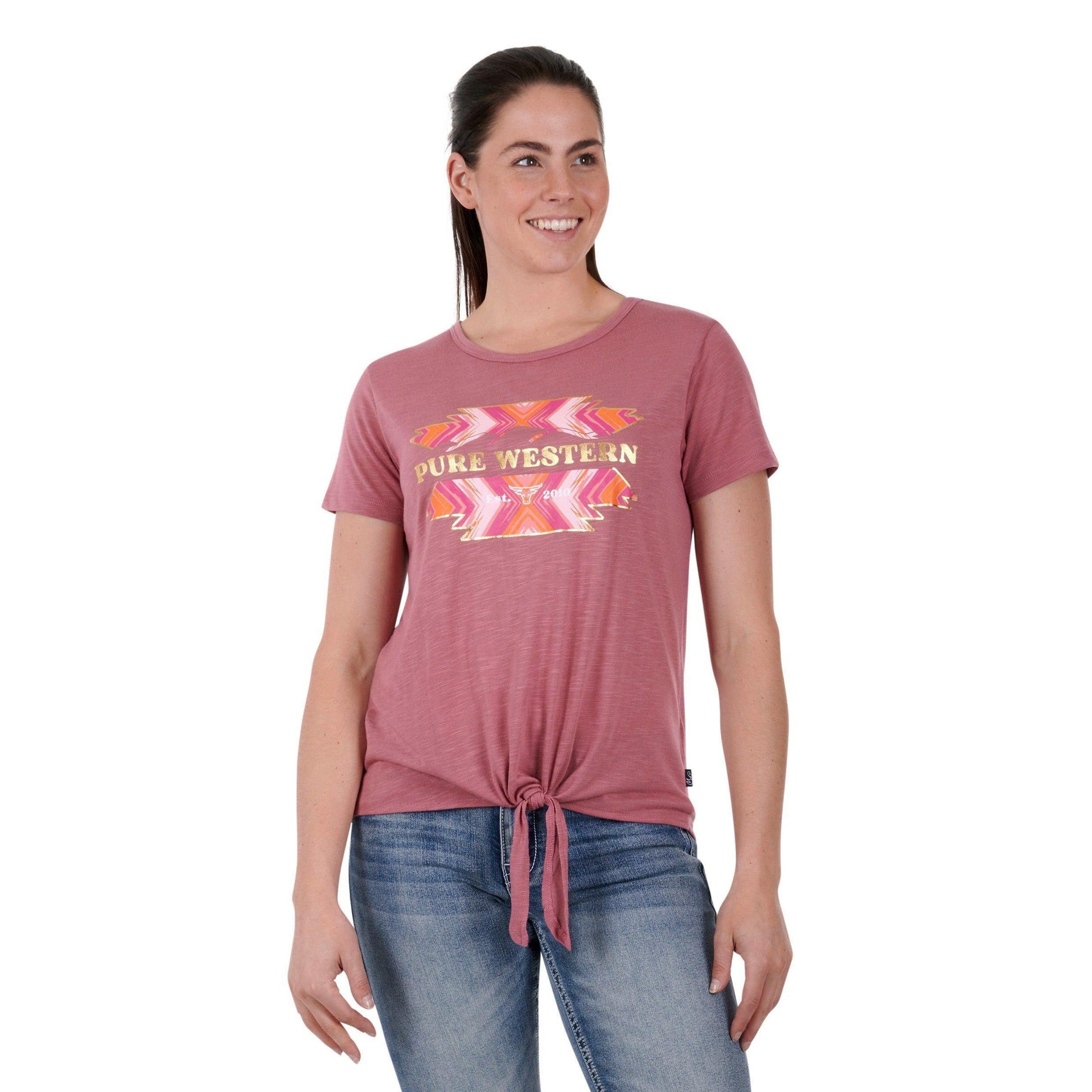 PURE WESTERN WOMENS LYLAH TEE-Ranges Country