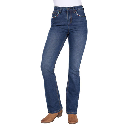 PURE WESTERN WOMENS MARY HIGH RISE BOOT CUT JEANS 32in
