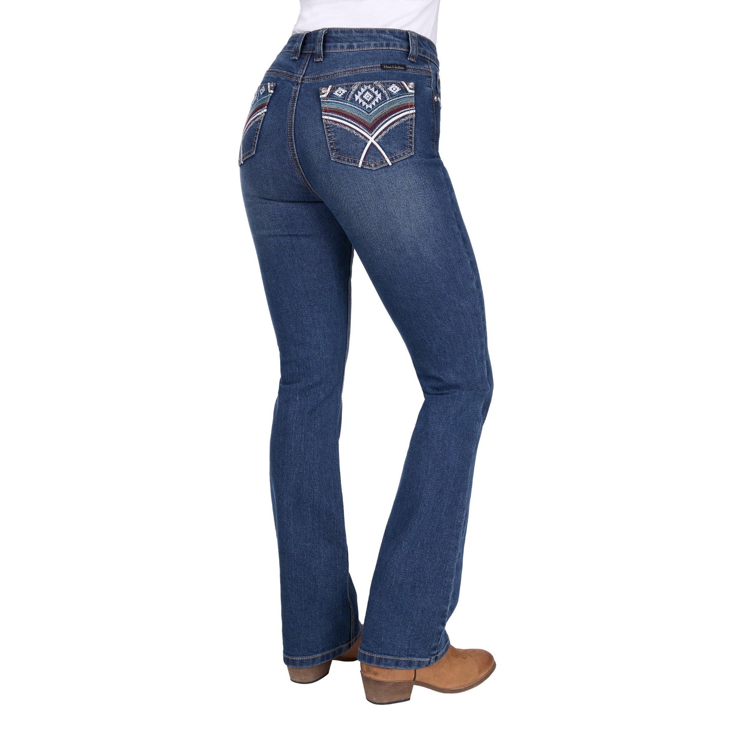 PURE WESTERN WOMENS MARY HIGH RISE BOOT CUT JEANS 32in