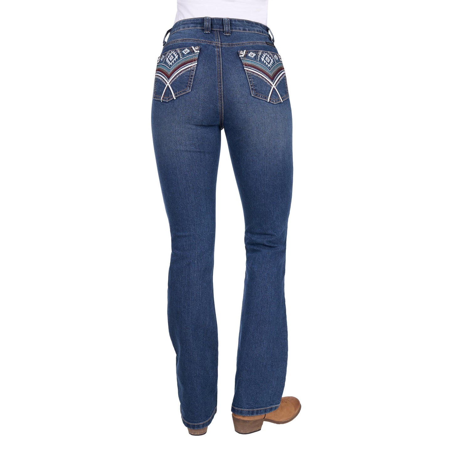 PURE WESTERN WOMENS MARY HIGH RISE BOOT CUT JEANS 32in-Ranges Country