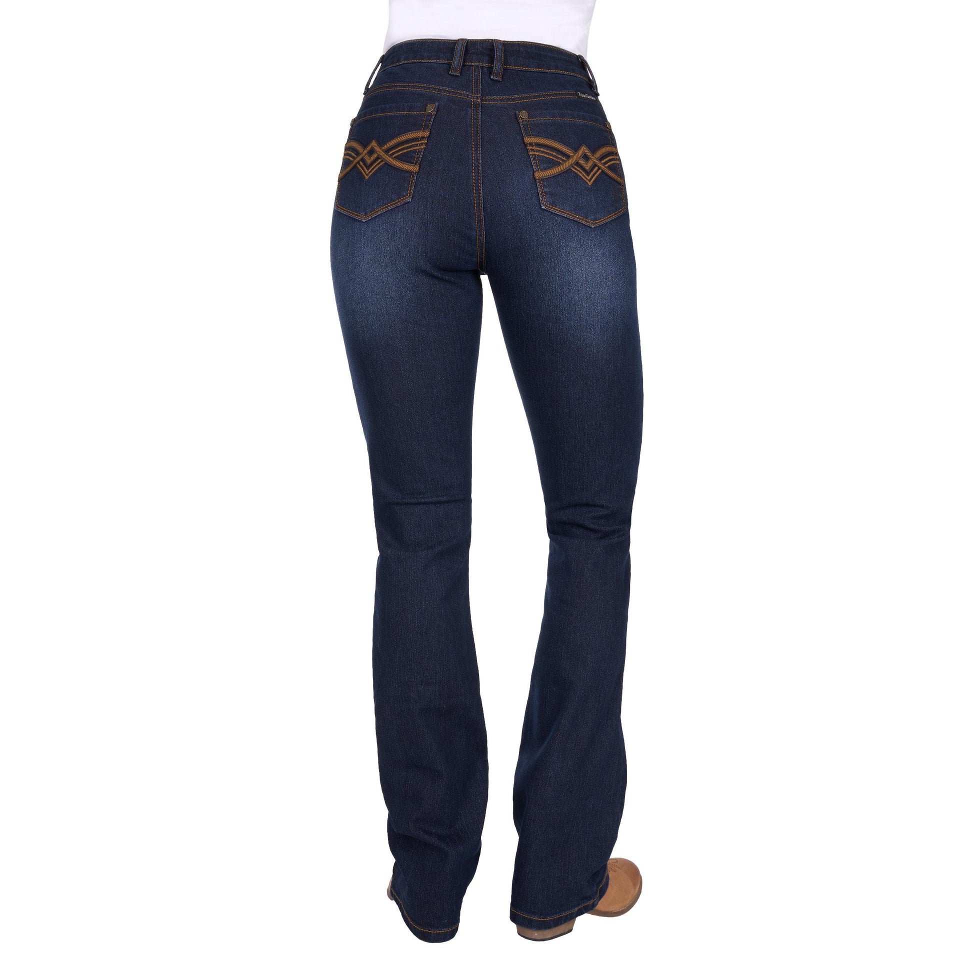 PURE WESTERN WOMENS NOVA HIGH RISE BOOT CUT JEANS 34in-Ranges Country