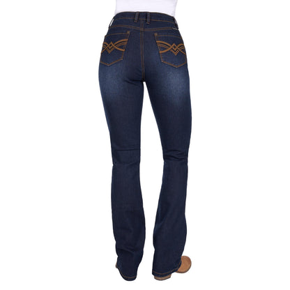 PURE WESTERN WOMENS NOVA HIGH RISE BOOT CUT JEANS 34in-Ranges Country