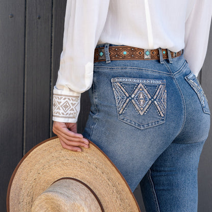 PURE WESTERN WOMENS PAM HIGH RISE BOOT CUT JEANS